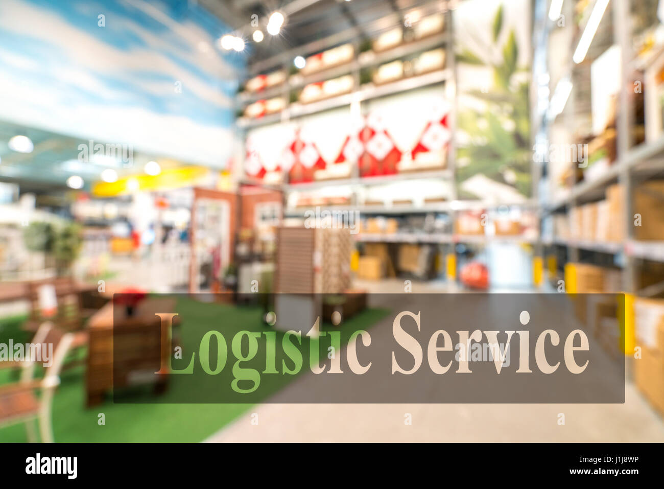 Warehouse or storehouse with blur background Stock Photo - Alamy