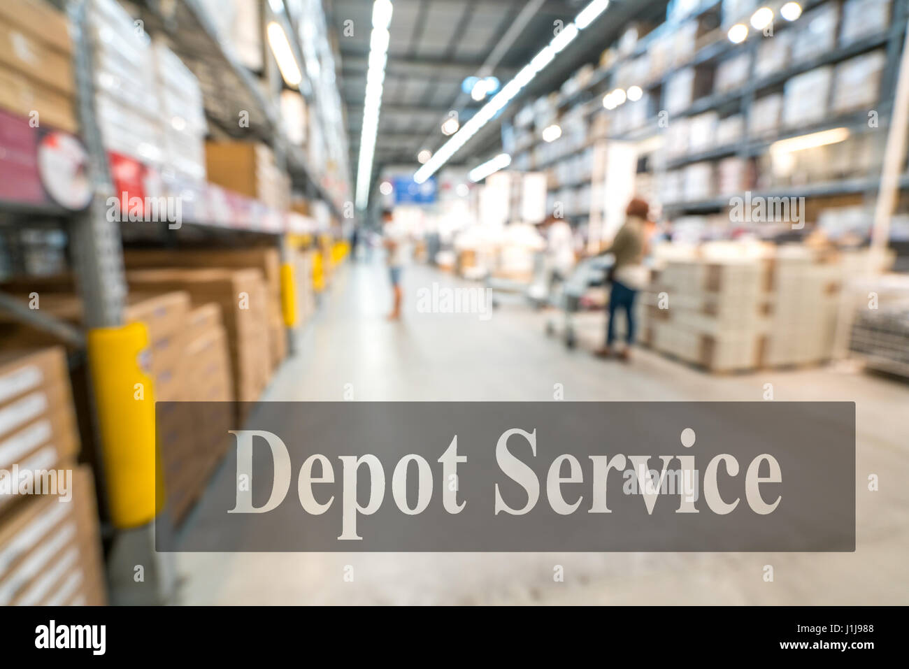 Warehouse or storehouse with blur background Stock Photo - Alamy
