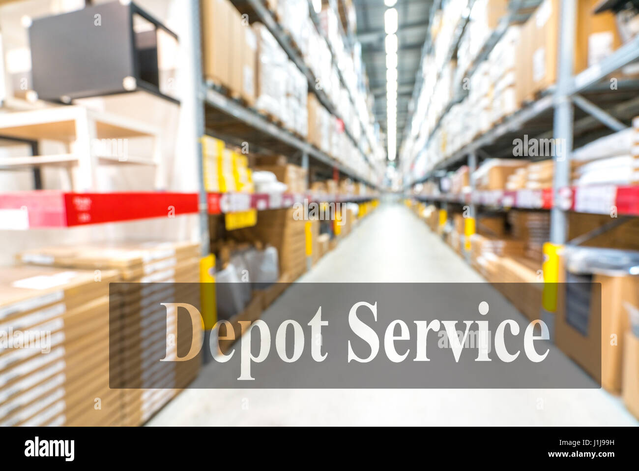 Warehouse or storehouse with blur background Stock Photo - Alamy