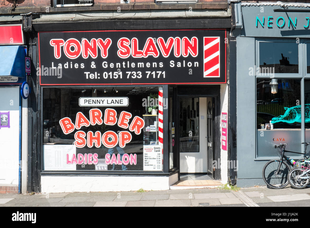 Penny lane barber shop liverpool hires stock photography and images