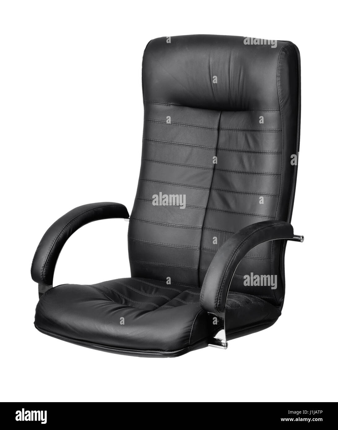 Black armchair isolated on white background Stock Photo - Alamy