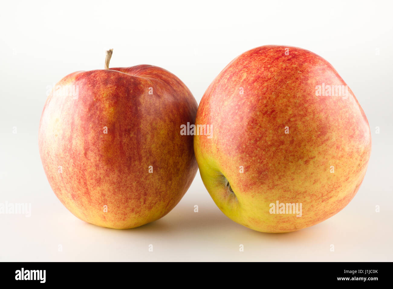 Red ripe apple on a white background Stock Photo