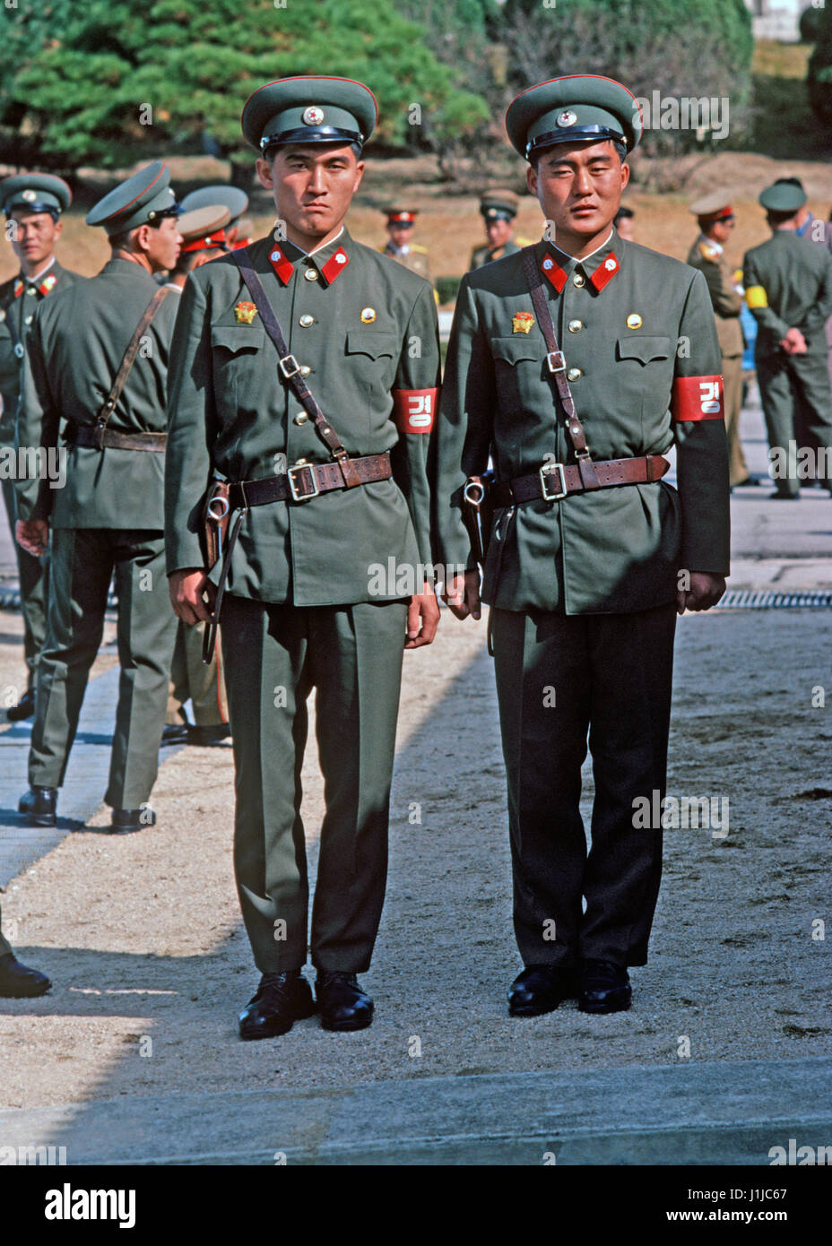 North Koreans soldiers during South and North Korean talks at Panmunjom ...