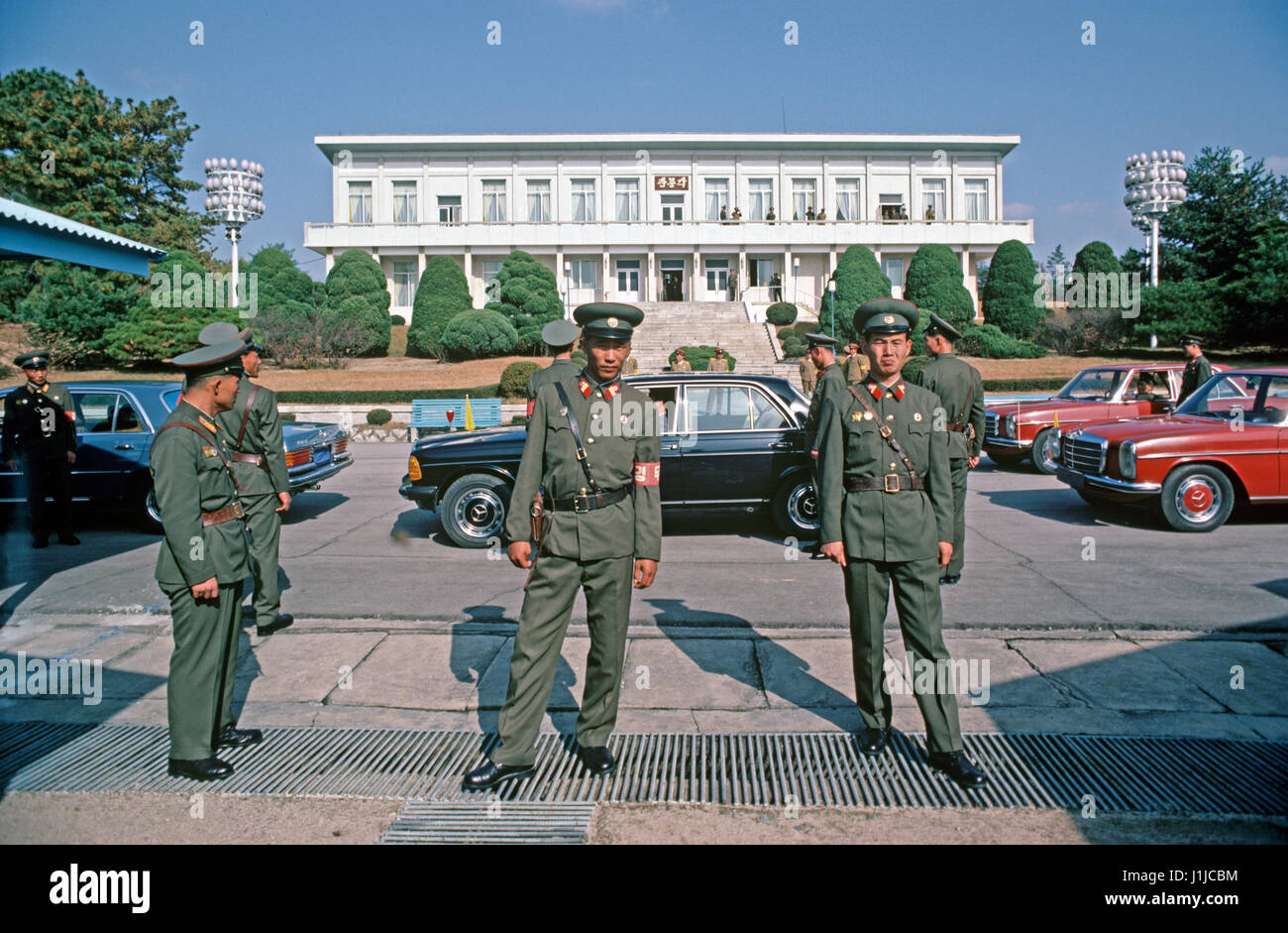 North Koreans soldiers during South and North Korean talks at Panmunjom ...