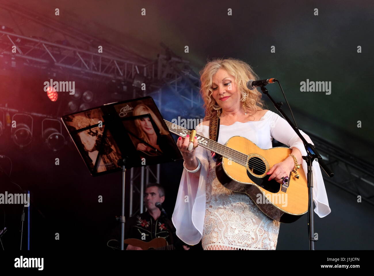 Cornbury Festival, Oxfordshire 8th July 2016, UK, Stella Parton live on stage at  Cornbury Festival Stock Photo
