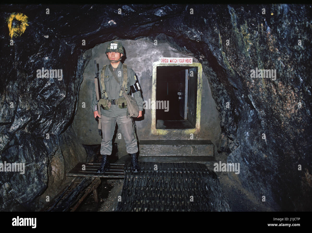 South Korean guarding tunnels built by North Korea in the early 70s..In