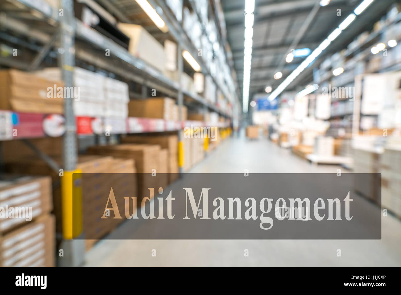 Warehouse or storehouse with blur background Stock Photo - Alamy