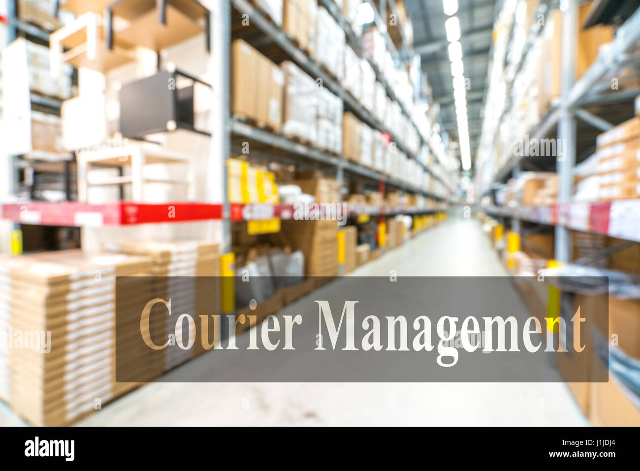 Warehouse or storehouse with blur background Stock Photo - Alamy