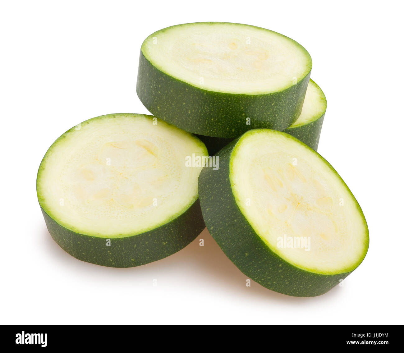 sliced green squash isolated Stock Photo