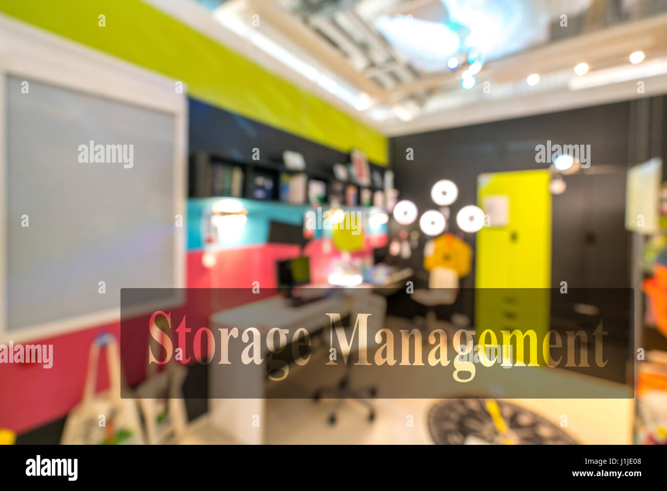 Warehouse or storehouse with blur background Stock Photo - Alamy