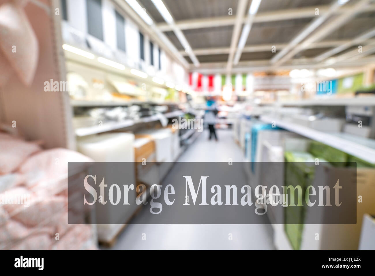 Warehouse or storehouse with blur background Stock Photo - Alamy