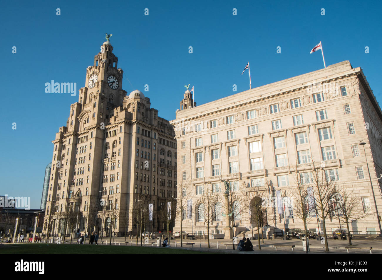Iconic,Royal,Liver,Building,Cunard,Liverpool,Merseyside,England,UNESCO ...