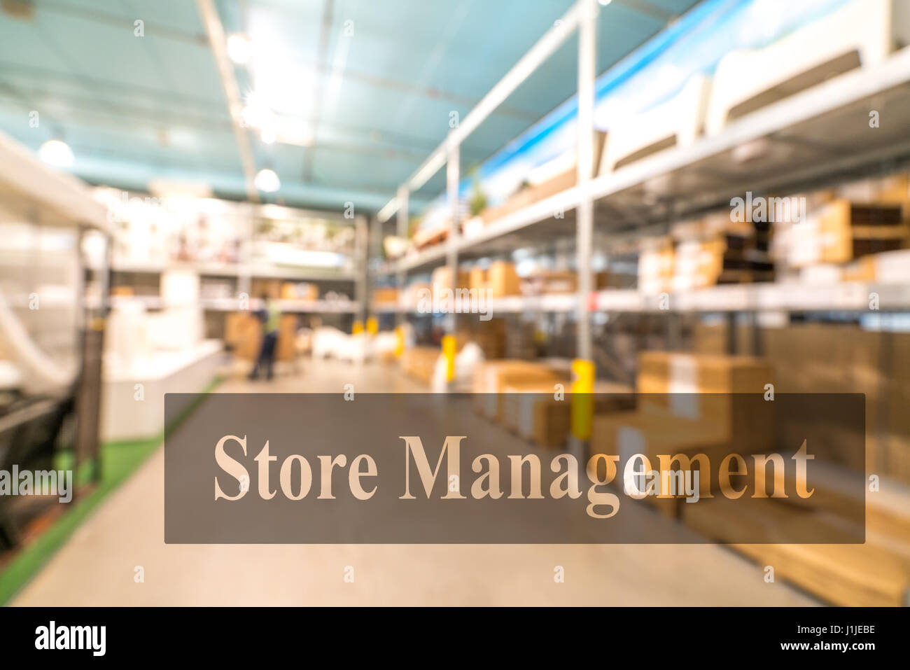 Warehouse or storehouse with blur background Stock Photo - Alamy