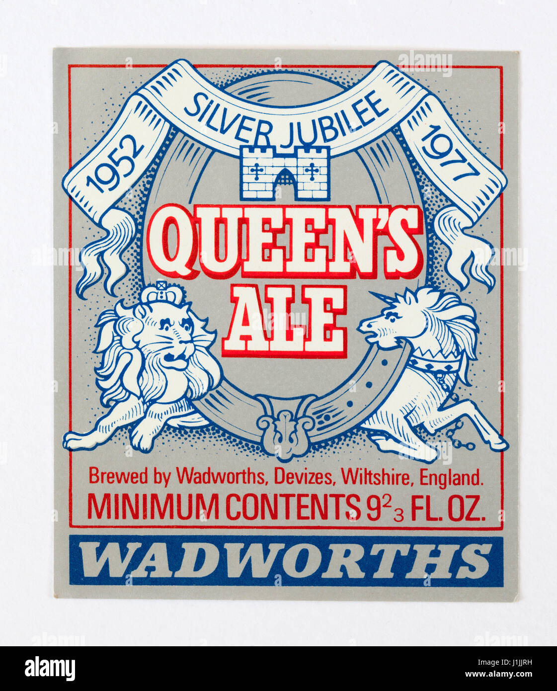 Vintage Wadworths Brewery Beer Label Queens Ale Beer; Silver Jubilee