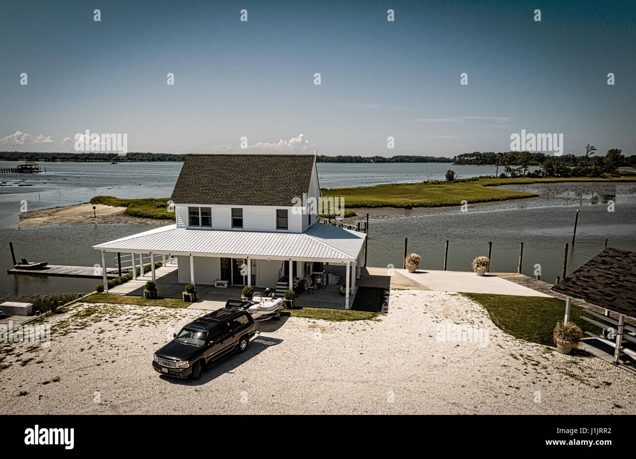 Vacation cottage on Eastern Shore of Virginia Stock Photo