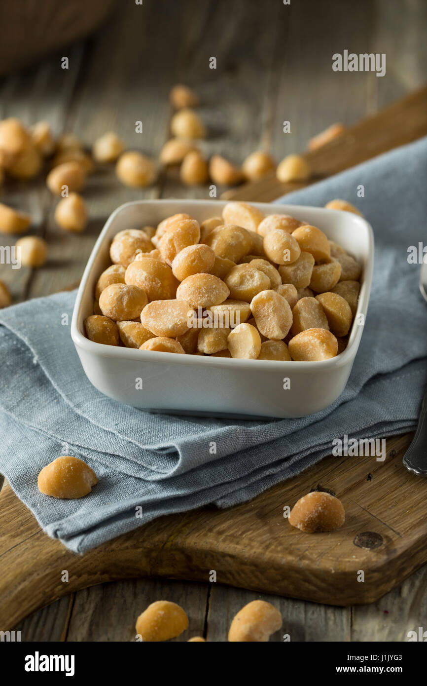 Roasted Macadamia Nuts with Sea Salt and Spices Stock Photo Alamy