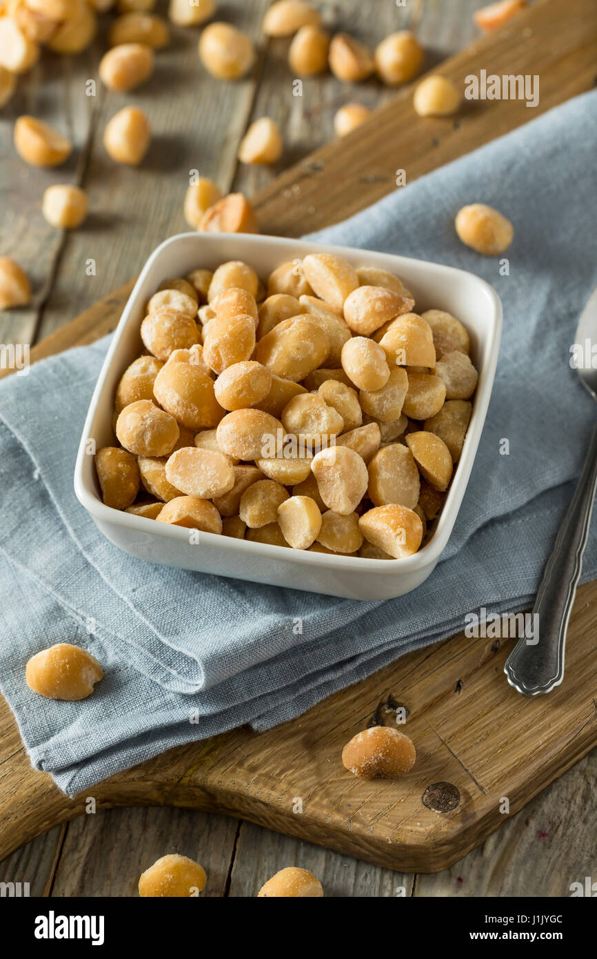 Roasted Macadamia Nuts with Sea Salt and Spices Stock Photo Alamy