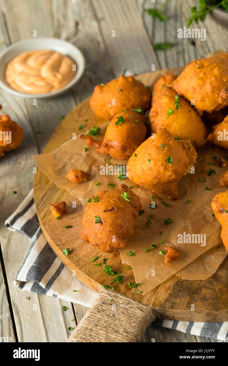 Homemade Deep Fried Hush Puppy Corn Fritters Stock Photo Alamy