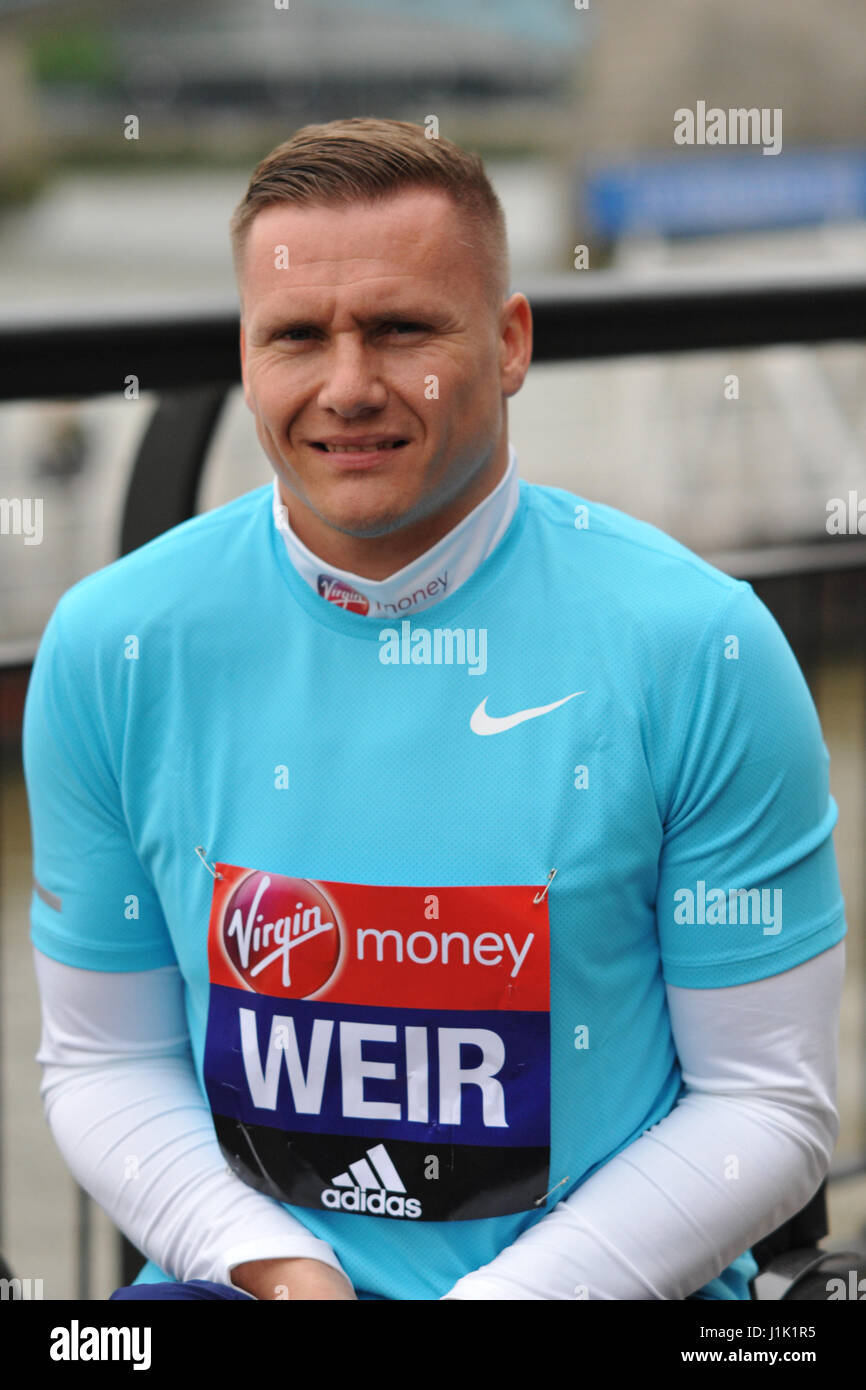 London, UK. 21st. April, 2017. David Weir (GBR) at the Virgin Money London Marathon pre-race photocall for the Wheelchair Elite, Tower Hotel, London, UK. Credit: Michael Preston/Alamy Live News Stock Photo