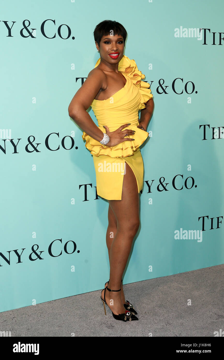 Singer Jennifer Hudson attends the Tiffany & Co. 2017 Blue Book Gala at St. Ann's Warehouse on April 21, 2017 in Brooklyn, New York. Stock Photo