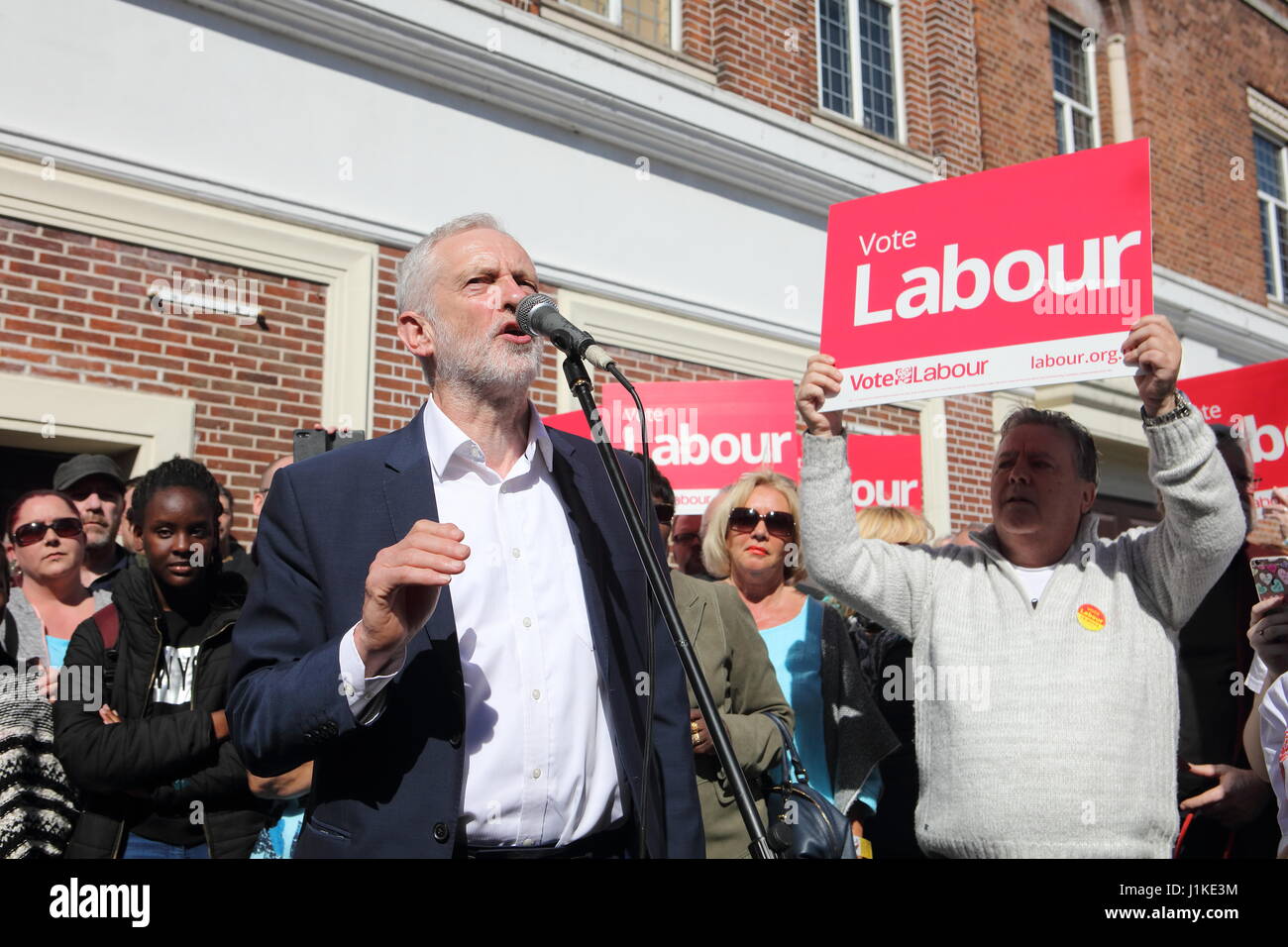 Crewe, Cheshire, UK. 22nd April, 2017. Leader of the Labour Party