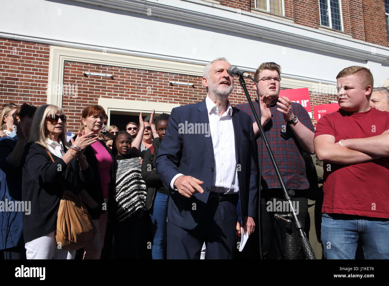 Crewe, Cheshire, UK. 22nd April, 2017. Leader of the Labour Party