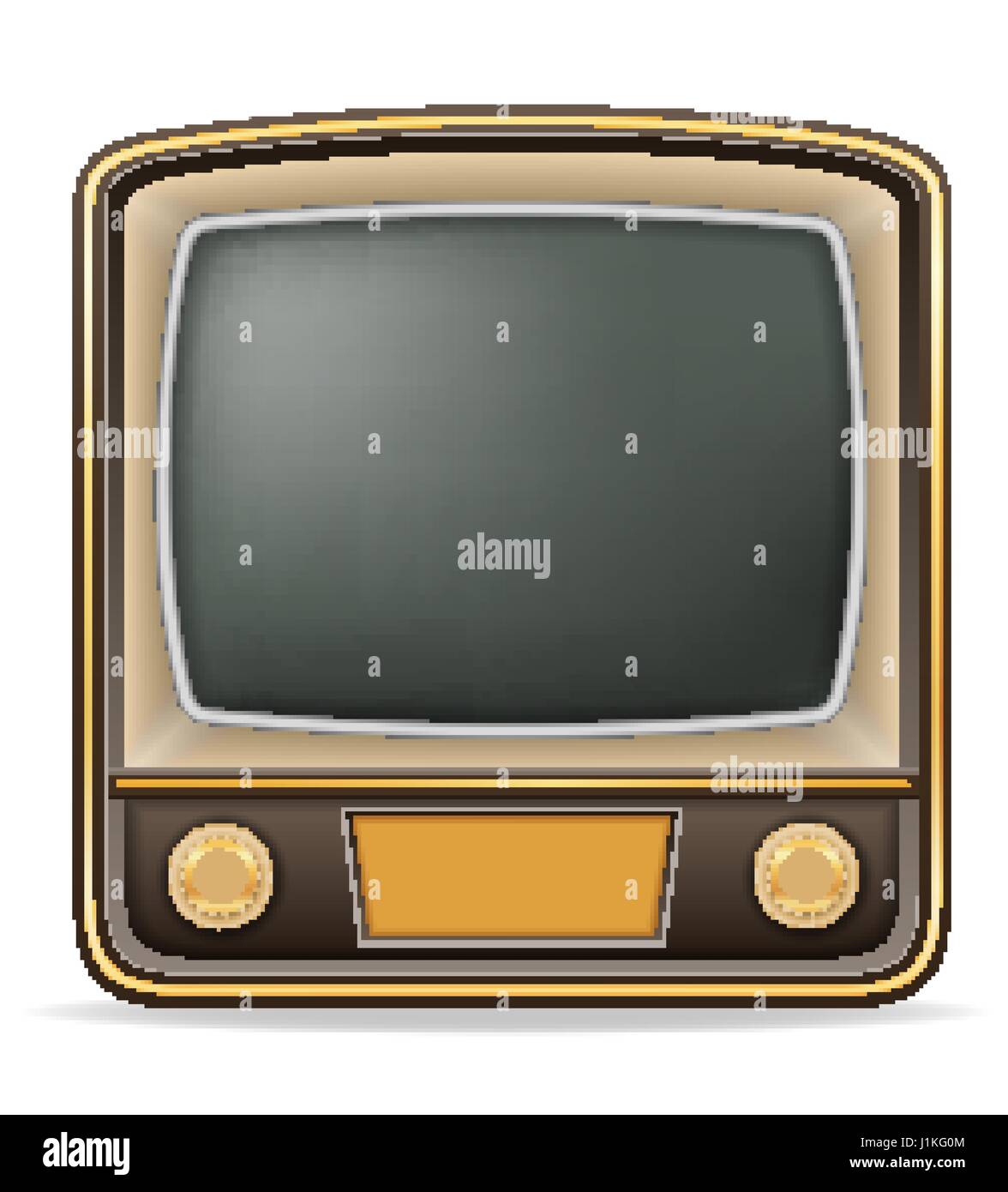 tv old retro vintage icon stock vector illustration isolated on white ...