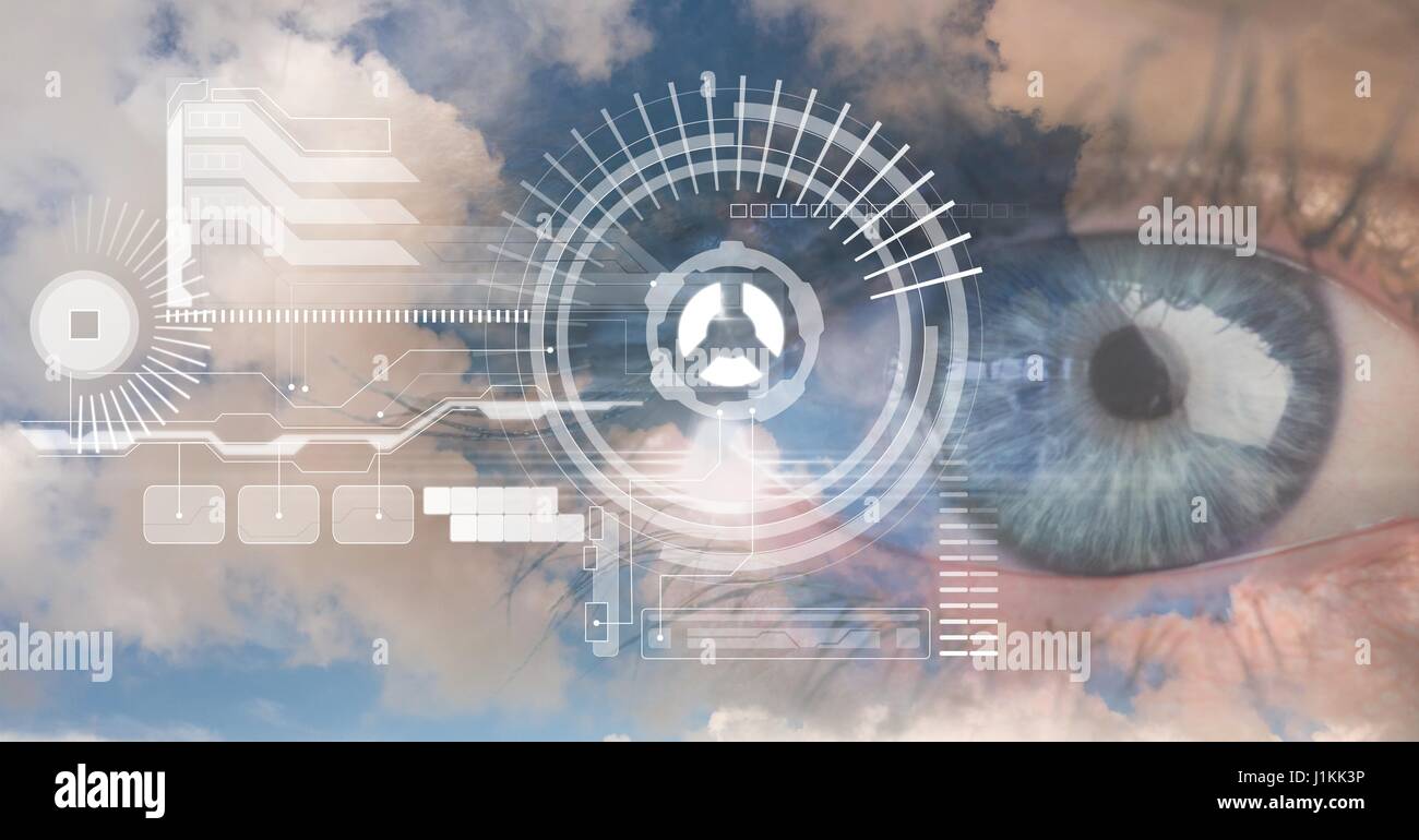 Digital composite of Digital composite image of eye interface Stock ...