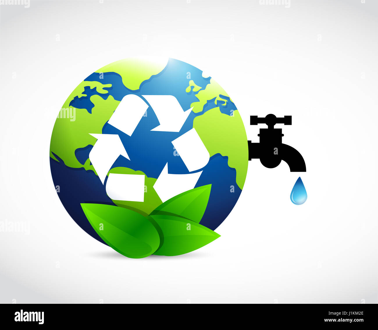 reduce reuse and recycle globe water concept illustration design Stock ...