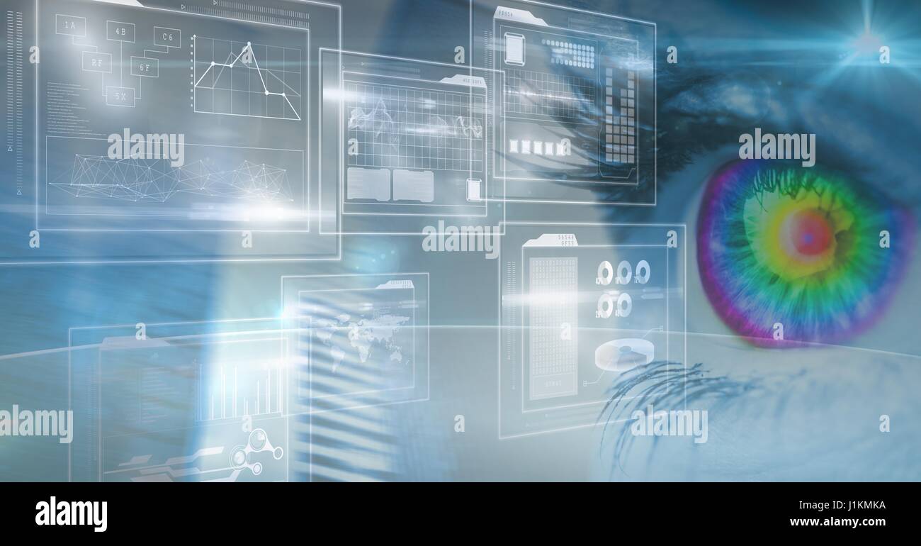 Digital composite of Digital composite image of eye interface Stock ...