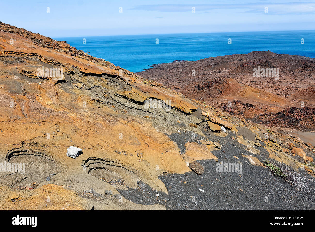 Volcanic landscape on Galapagos island, Ecuador Stock Photo