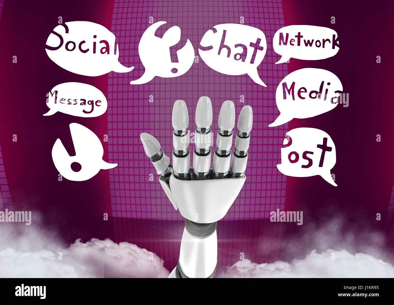 Digital composite of Android hand and social media drawings graphics ...