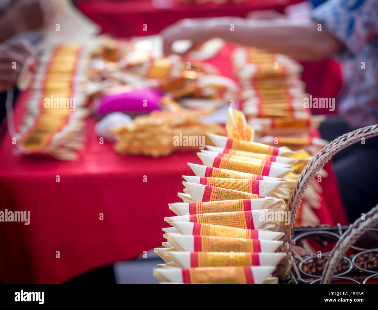 Pile of Joss Paper / Gold Paper Stock Photo Alamy