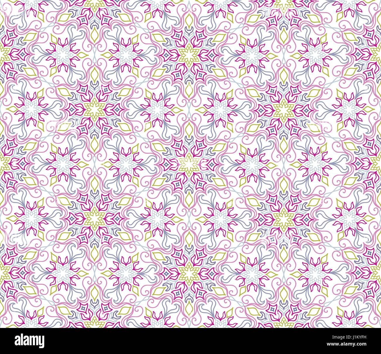 Abstract oriental floral seamless pattern. Flower geometric ornamental ...