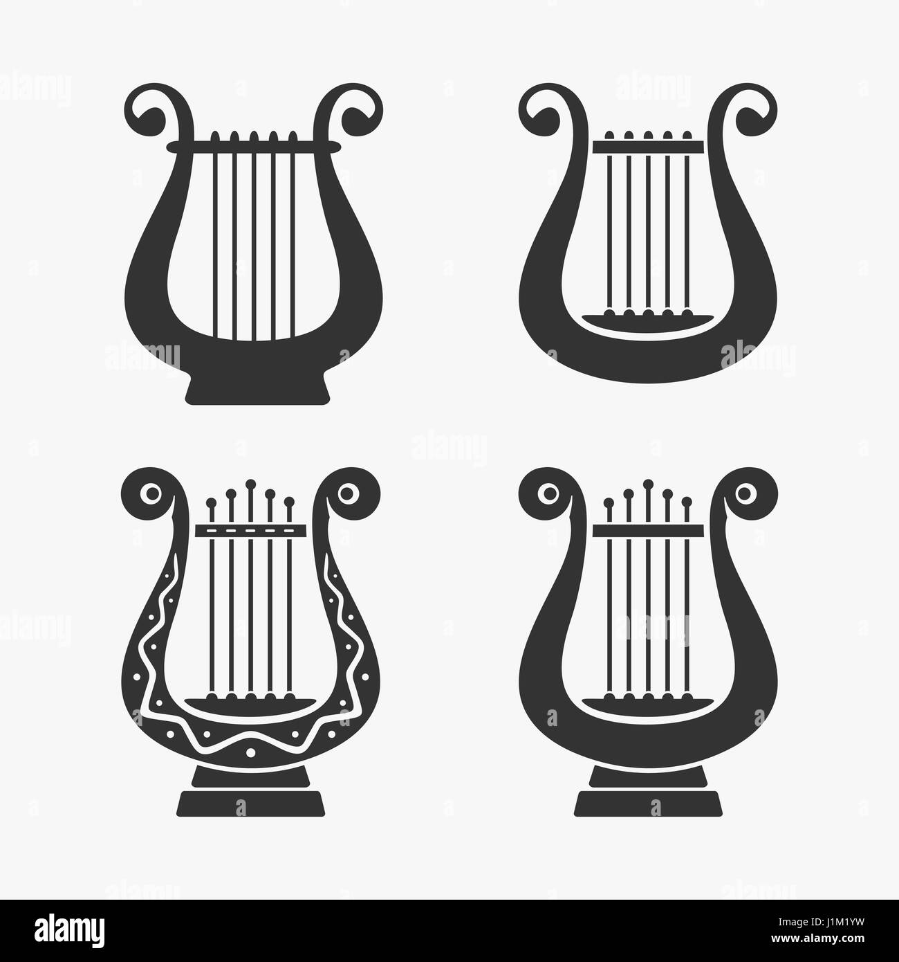 Greek Harp Symbol Vector Illustration Stock Vector