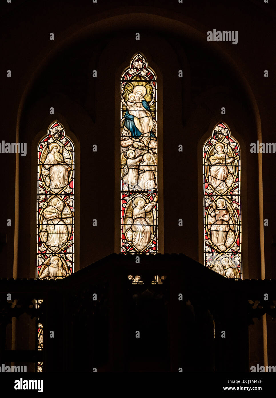 Stained glass art in church Stock Photo Alamy