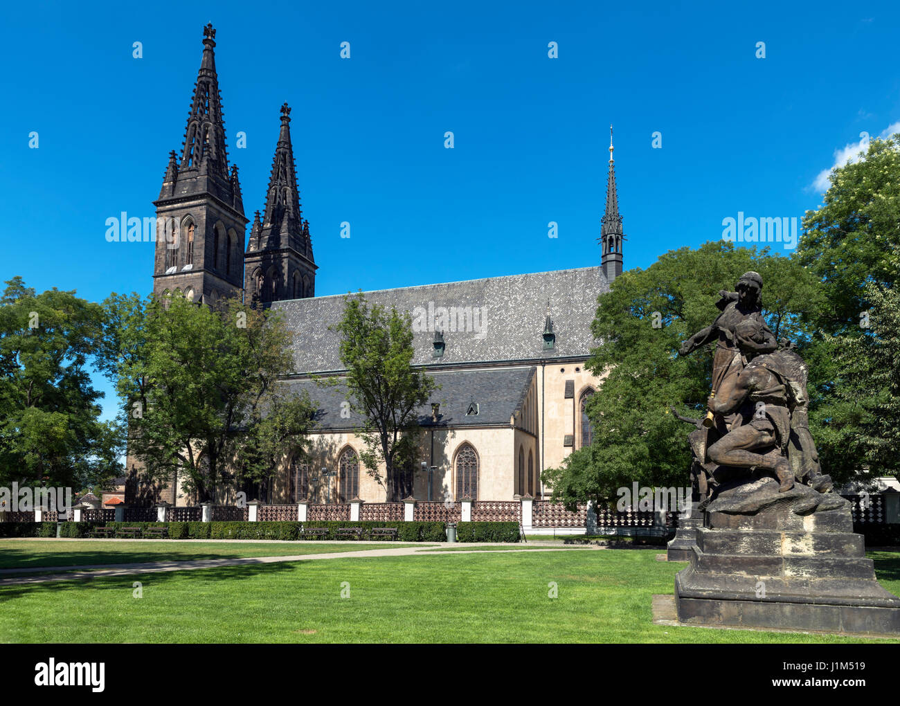 Saint Peter and Paul Basilica, Vysehrad, Prague, Czech Republic Stock Photo