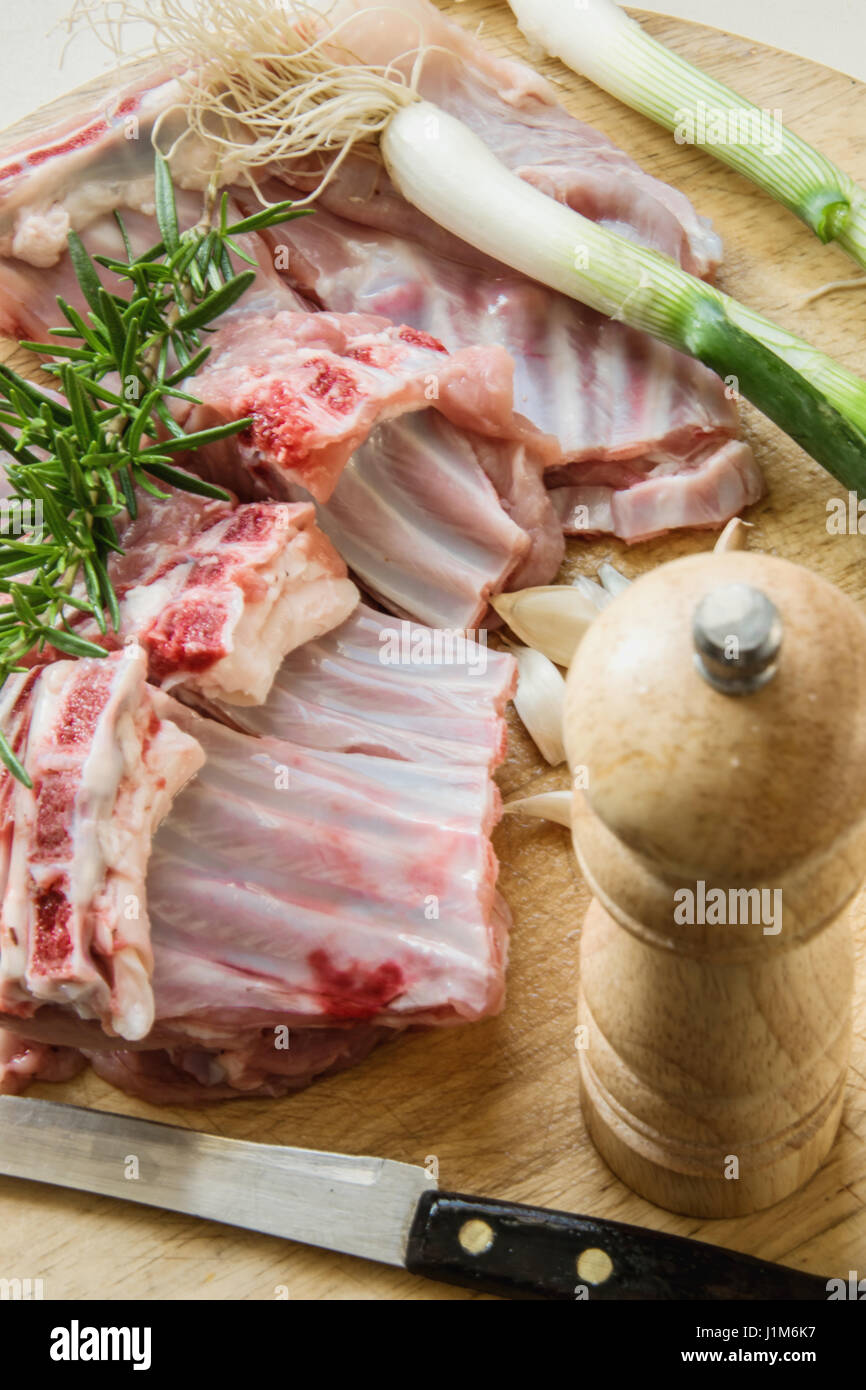 Prepare fresh tender ribs Stock Photo Alamy