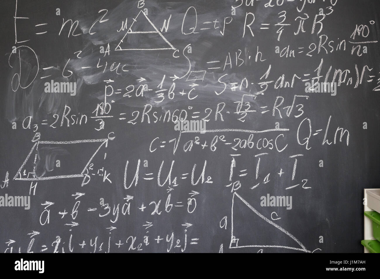 math formulas on black board Stock Photo