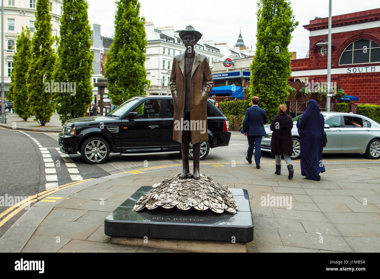 London, UK, 21/04/2017 Bela Bartok, 20th century Hungarian composer and pianist, statue in South Kensington. Stock Photo