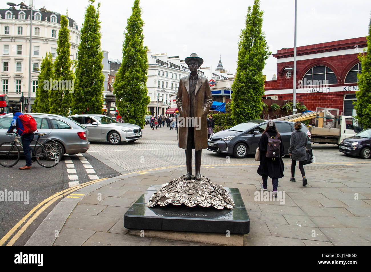 London, UK, 21/04/2017 Bela Bartok, 20th century Hungarian composer and pianist, statue in South Kensington. Stock Photo