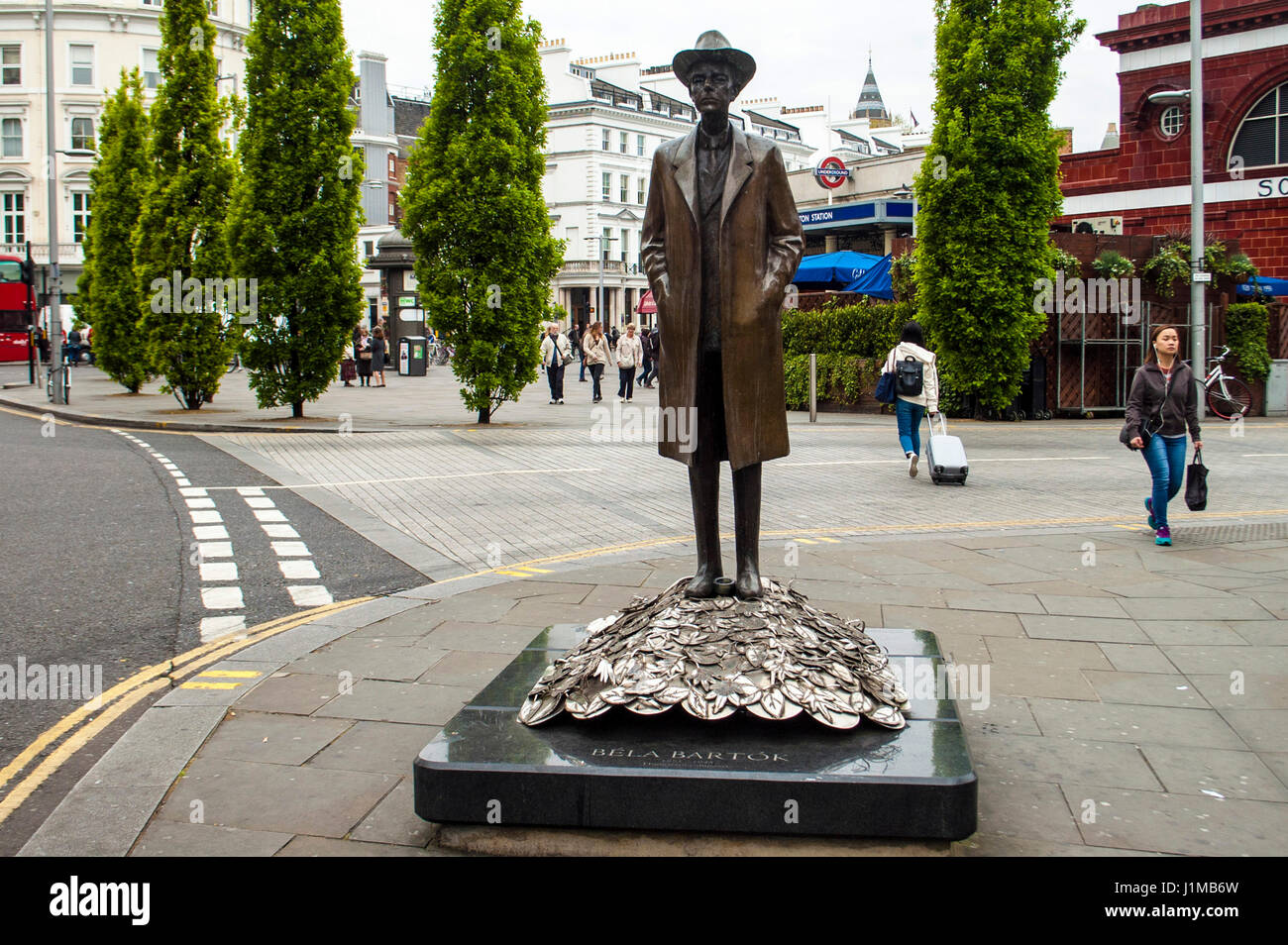 London, UK, 21/04/2017 Bela Bartok, 20th century Hungarian composer and pianist, statue in South Kensington. Stock Photo