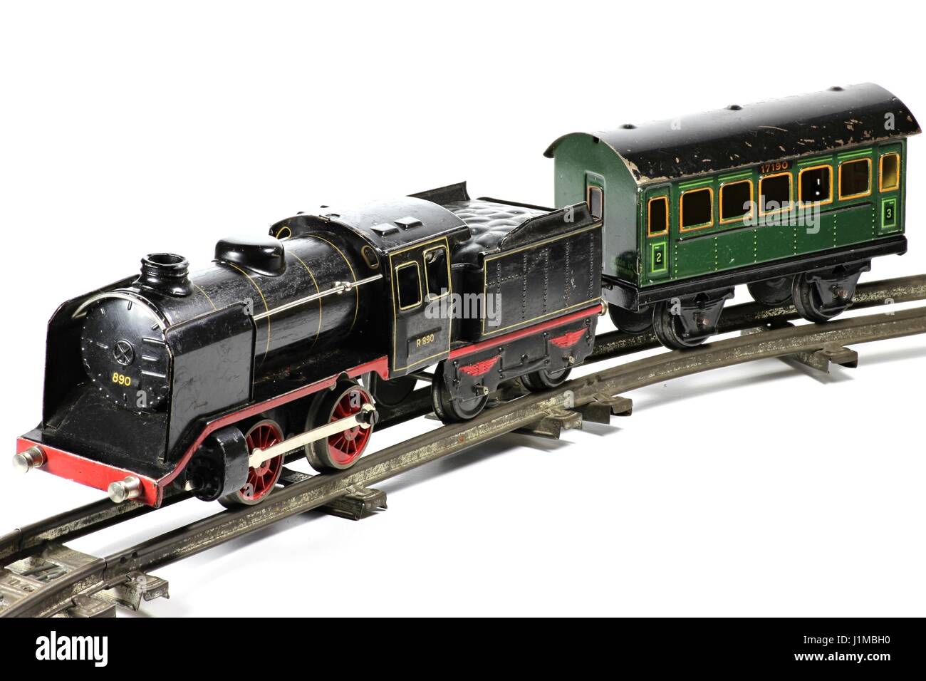 old model railway isolated on white background Stock Photo - Alamy