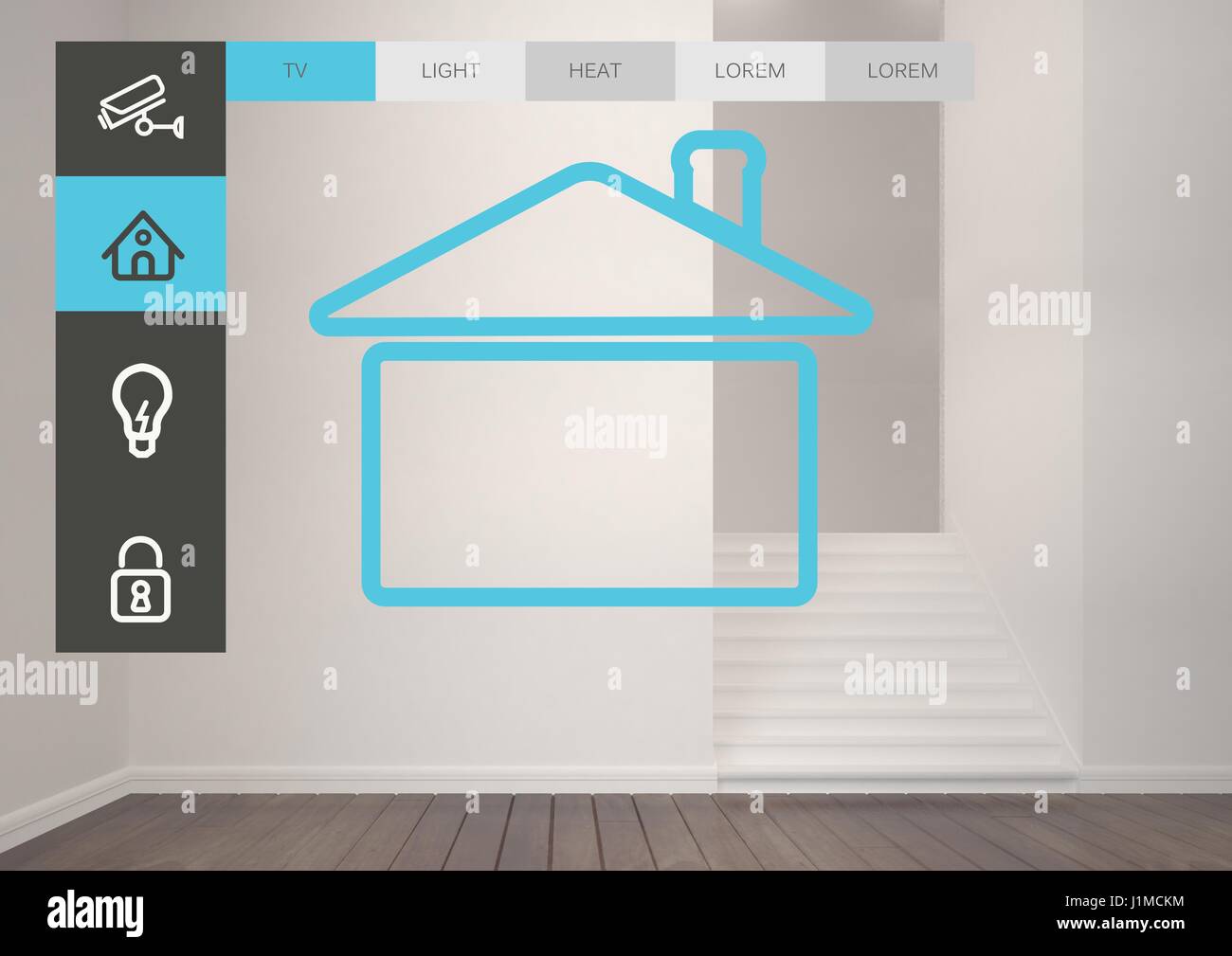 Digital composite of Home automation system App Interface Stock Photo Alamy