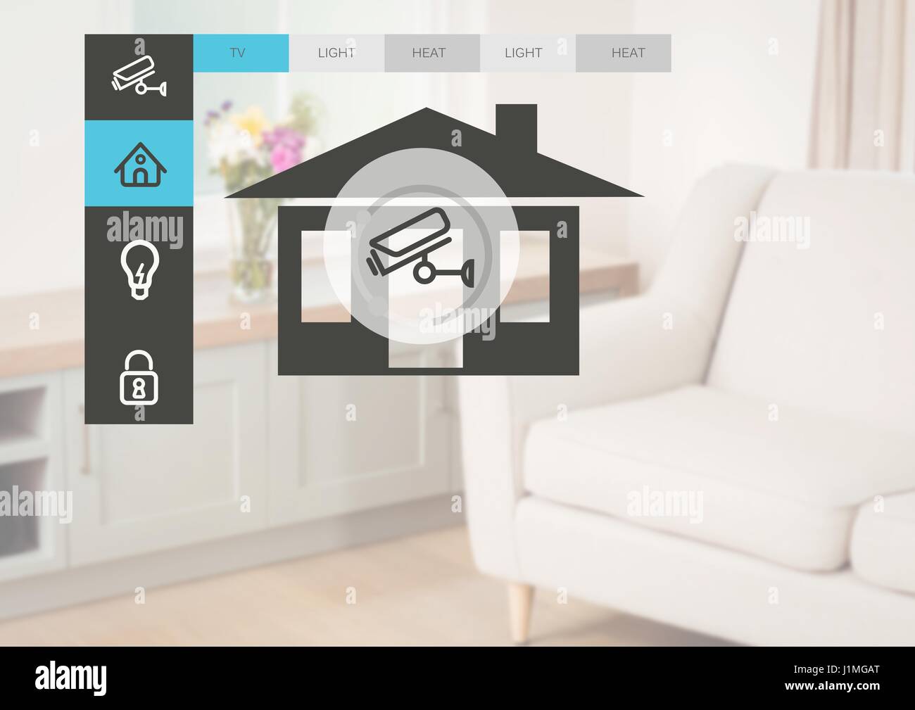 Digital composite of Home automation system App Interface Stock Photo Alamy