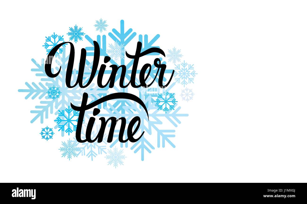 Hello Winter Season Text Banner Abstract White Background Stock Vector ...