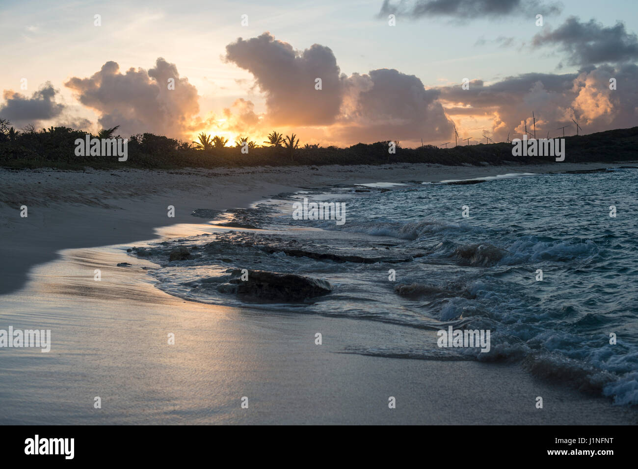 sunset on the beach Stock Photo - Alamy