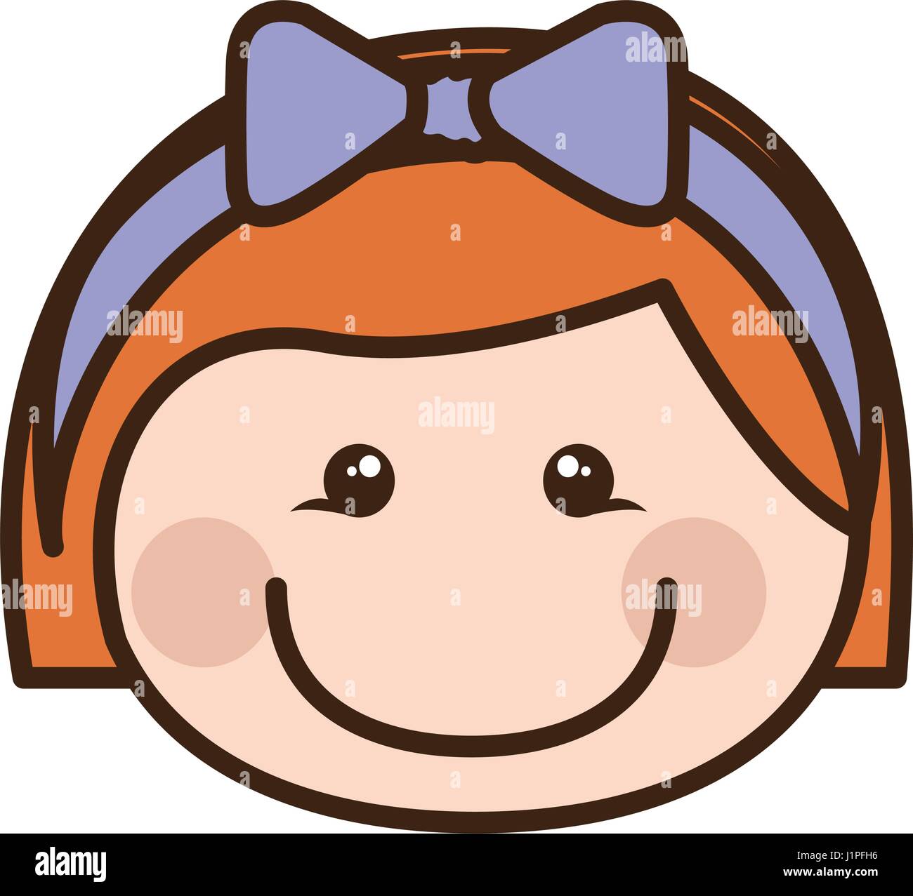 color silhouette cartoon front face girl with orange short hair Stock  Vector Image & Art - Alamy