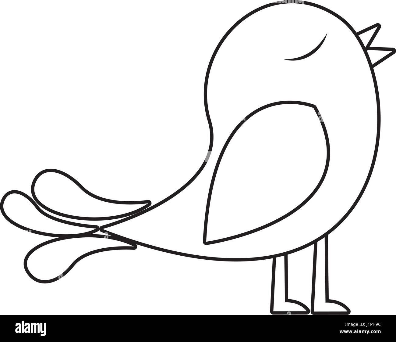 monochrome silhouette of bird singing Stock Vector Image & Art Alamy