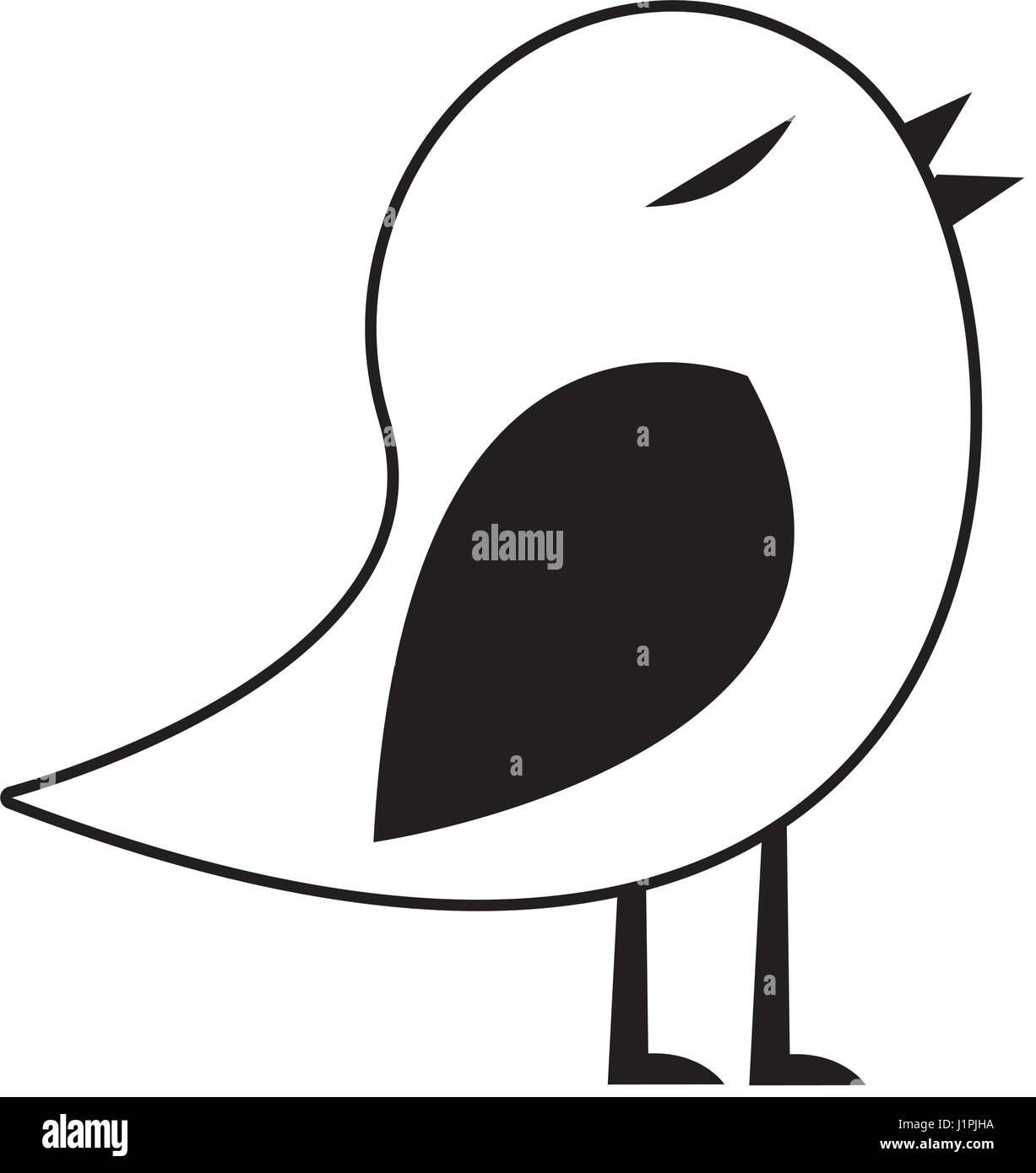 black silhouette of bird singing Stock Vector Image & Art Alamy